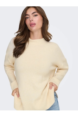 Only Onlhazel Ls Highneck Overs Pull Kadın Kazak 15352853 Ekru