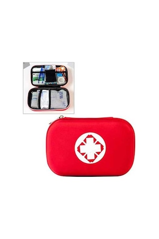 Wondernest 25'i 1 Arada Eva Taşınabilir Araba Acil Durum Kiti Hayatta Kalma Kutusu Kırmızı