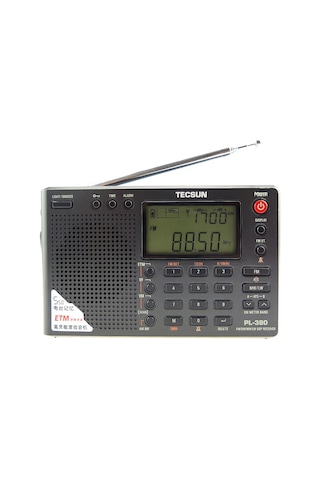 Tecsun Pl-380 Pl380 Dsp Profesyonel Radyo Fm/lw/sw/mw Dijital Taşınabilir Tam Pl380-black