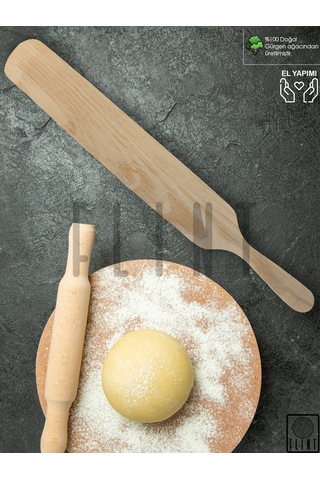 Gürgen Ağacı El Yapımı Tahta Ahşap Servis Spatula Çevirgeç 45 Cm