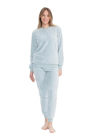 U.S. Polo Assn. U.s Polo Assn. 17080 Kadın Uzun Kollu Welsoft Paçası Lastikli Pijama Takım-açıkmavi Mavi