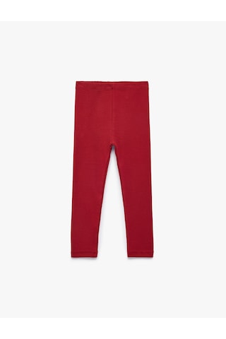 Koton Pamuklu Beli Lastikli Kaşkorse Basic Uzun Tayt Bordo 7wmg40004ak