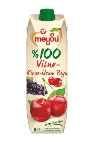 Meysu %100 Vişne Kiraz Üzüm Suyu 1 Lt X 6 Adet