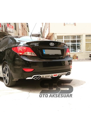 Hyundai Accent Blue Difüzör Arka Tampon Eki 4 Egzoz Çıkışlı Gri Tip