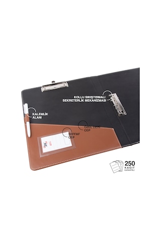 Evrak Sunum Tanıtım Firma Klasörü Sekreterlik A4 150 Yaprak Kapasiteli Ring Binder File Vegan 26,5x32 Cm. Taba