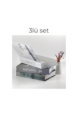 Bakgelal 3 Lü Kitap Görünümlü Dekoratif Kutu Seti, Iskandinav Tarz Modern Ev Dekorasyonu, Ofis Kütüphane Dekorasyonu, Hediye