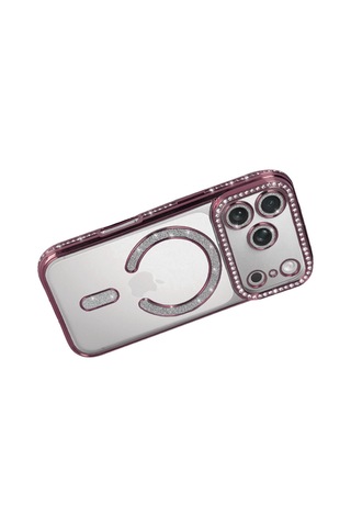 Apple, Uyumlu iPhone 17 Pro Joke Simli Magneticsafe Kılıf Pembe