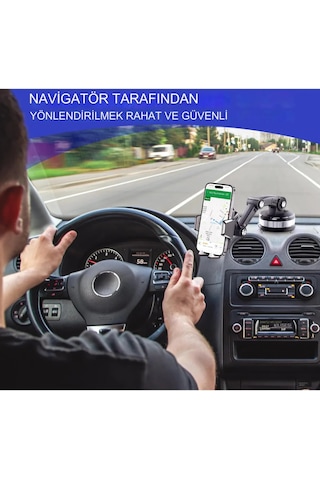 Büyük Vantuzlu 360 Derce Merkezi Ayarlanabilir Araç İçi Telefon