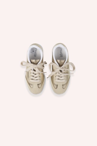 Panço Kız Çocuk Bağcıklı Parlak Gold Sneaker 2422gk10012 Sarı
