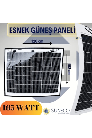 165 Watt Yarı Esnek Güneş Paneli Half Cut Monokristal Solar Güneş