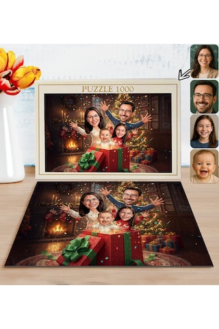 Bk Gift Kişiye Özel Aile Yılbaşı Karikatür Tasarımlı 1000 Parça Profesyonel Puzzle-8, 1000 Puzzle, Yeni Yıl Hediyesi, Yılbaşı Hediyesi Kobitmeyencom35