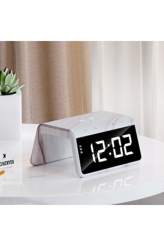 Havit W320 Hızlı Wireless Şarj + Saat + Gece Lambası Bej
