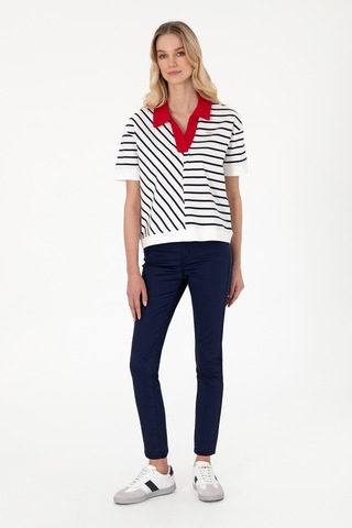 U.S. Polo Assn. Kadın Lacivert Toothpick Fit Kanvas Pantolon 50299110-VR033
