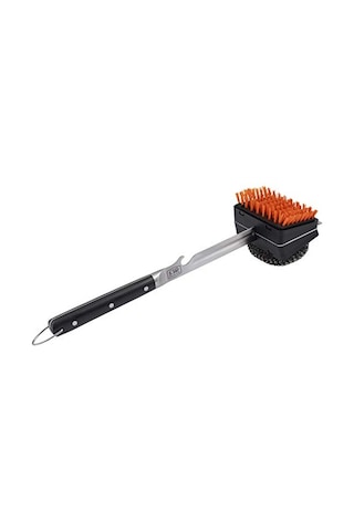 1517365r06 Blacksmith Combo Izgara Fırçası, Değiştirilebilir Naylon Ve Çelik Yün Başlıklı, Gümüş Ve Siyah