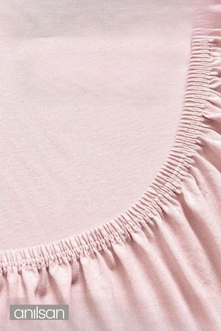 Düz Pudra Bebek Lastikli Yatak Çarşafı %100 Pamuklu 70x140