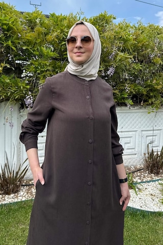 Rabia Şamlı Başak Pantolonlu Takım Kahve Normal