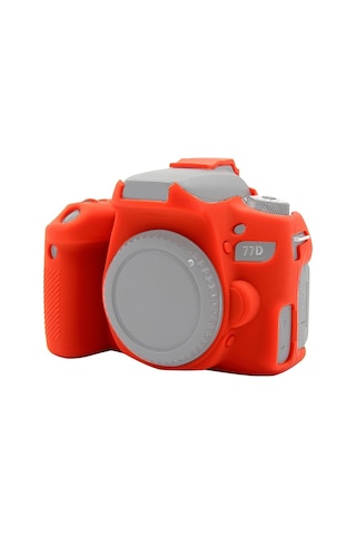Sones Canon Eos 77d İçin Uyumlu Puluz Yumuşak Silikon Koruyucu Kılıf Kırmızı