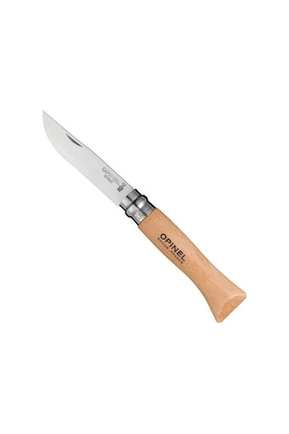 Opinel Inox 6 No Kayın Saplı Paslanmaz Çelik Kamp Çakı 123060 Kahverengi