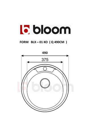 Bloom BLx -01 Krom Eviye Yuvarlak Çelik Eviye