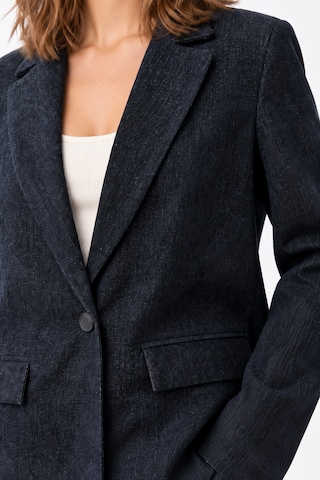 Mixray 4969 Kadın Kadife Dokulu Tek Düğmeli Blazer Ceket Lacivert