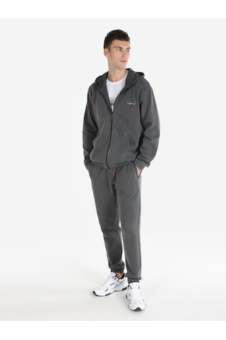 Colins Regular Fit Kapüşonlu Fermuarlı Gri Erkek Ceket Cl1066268 Koyu Gri