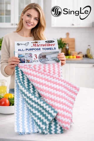 3 Adet Mikrofiber Yumuşak Dokulu Temizlik Bezi 30 30 Cm Mutfak Bezi Leke Tutmaz Koku Yapmaz Diğer