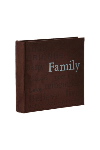 Lexroo Pioneer Familie Text Design Genäht Velourslederimitat Cover Foto Album, Braun