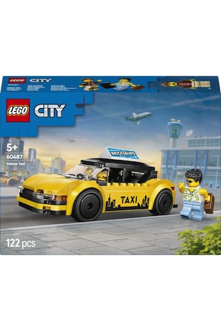 LEGO® City Sarı Taksi 60487 - 6 Yaş ve Üzeri Çocuklar İçin Minifigür İçeren Yaratıcı Oyuncak Yapım Seti (122 Parça)