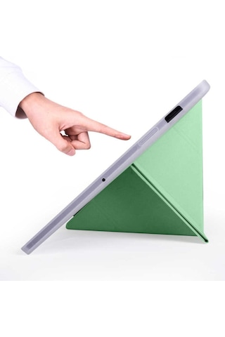 Apple Uyumlu iPad 10.5 Inc 7. Nesil Kılıf Kalemlikli Premium Standlı Katlanabilir Kılıf Trifolding Kılıf