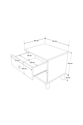 3680 Vento 2 Çekmeceli Komodin Sepet-beyaz