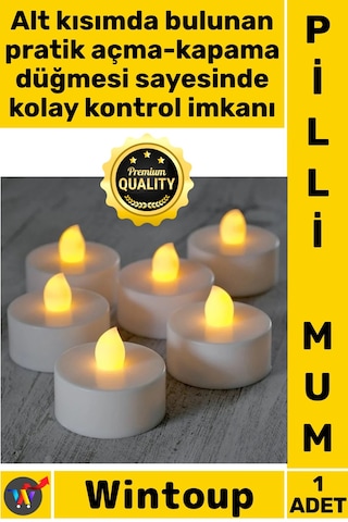 Mum Dekoratif Led Işıklı Romantik Ambians Masa Süs Plastik Mini Saat Pili Uyumlu Pilli Tealight Mum