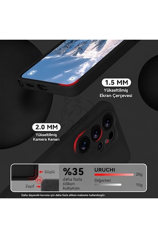 Tr Samsung S23 Ultra İle Uyumlu Kılıf, İçi Kadife Kaplamalı İnce Sıvı Silikon Kapalı Kamera Tam Koruma Yumuşak