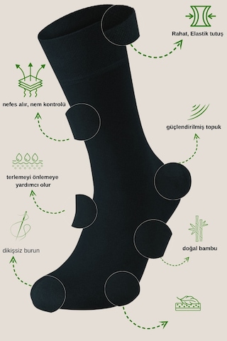 Kral Socks Bambu Erkek Soket Düz Uzun Çorap Klasik Yazlık Dikişsiz 5'li Çift Çok Renkli