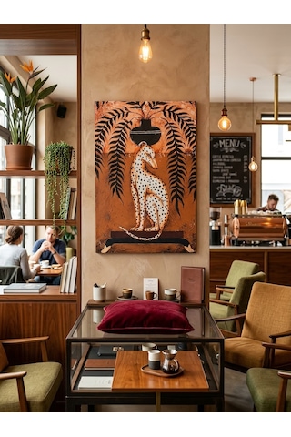 Tablo 60x90 Cm Büyük Boy Kafe Ve Salon Hediyelik Duvar Aksesuarı Açık Bej
