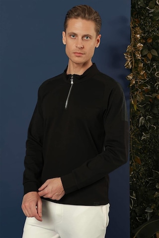 Swt 012 Swea Slim Fit Siyah Spor 47 - Sweatshırt Siyah