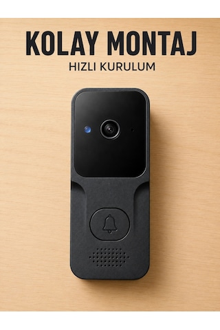 Mey İthalat Akıllı Görüntülü Kapı Zili Hd Kamera, Hareket Bildirimi Ve Kablosuz Kurulum