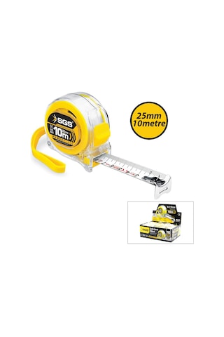 12 Adet 10mt X 25mt Şeffaf Stoplu Şerit Metre 4741 0.004 M - 0.032 M