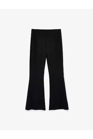Koton Scuba Kumaş Slim Fit İspanyol Paça Tayt Siyah 6sak80022ek Siyah