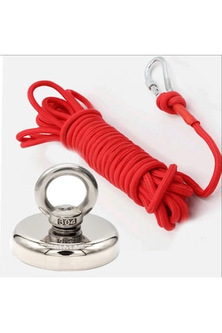 Magnet Fishing 36Mm Halatlı Güçlü Halkalı Neodyum Pot Mıknatıs