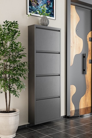 4 Kapaklı Metal Ayakkabılık Antrasit Antrasit