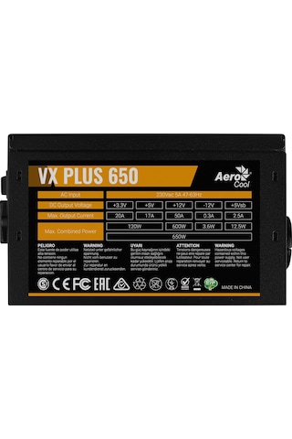 Aerocool VX Plus AE-VXP650 650W Güç Kaynağı