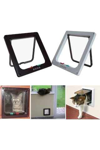 Willowhaven Beyaz 4 Yönlü Kilitli Kedi Köpek Kapısı Uzaktan Kumandalı İç Dış Mekan