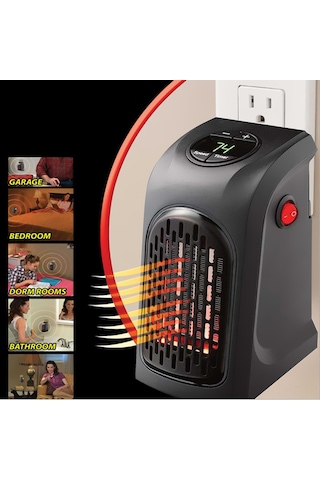 Aubyhe Ev Ve Ofis İçin Mini Sıcaklık Regülatörlü Isıtıcı - Hızlı Isınma, 12 Saatli Zamanlayıcı Ve Otomatik Kapanma Özelliği Avrupa Standartı
