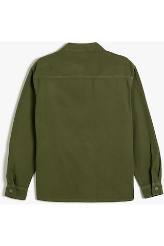 Koton Oversize Gömlek Ceket Kapaklı Cep Detaylı Haki 4sam50036nd Haki