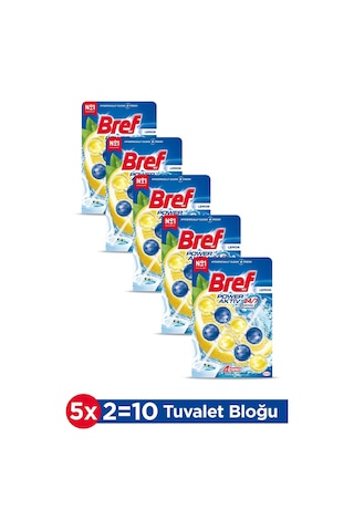 Bref WC Power Aktiv Duopack Katı Tuvalet Bloğu Limon 5 x 2'li Paket