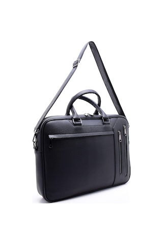 Deri Laptop Çantası 15.6" İnç Evrak Bölmeli 8683255004553 Siyah