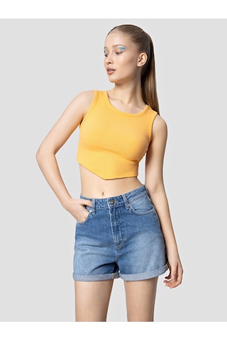 Crop Kadın Atlet Turuncu