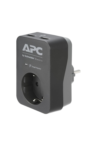 Apc By Schneider Electric PME1WU2B-GR Tekli Akım Korumalı Priz 2 USB Hızlı Şarj Çıkışlı Siyah