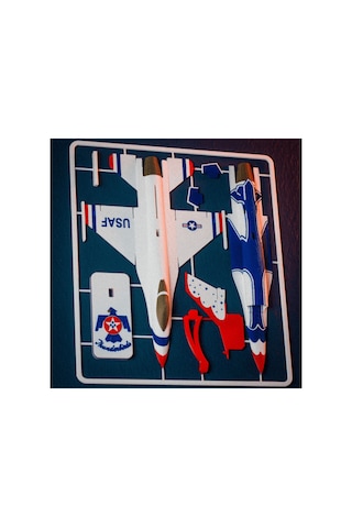 Thunderbirds Akrobasi Savaş Uçağı Kit Kart - Parçalı Yapıda Kendin Yap Dıy Hobi Maketi, Gösteri Jeti Oyuncak, Havacılık Koleksiyonu İçin Masaüstü Dekor Süsü 20x18 Cm