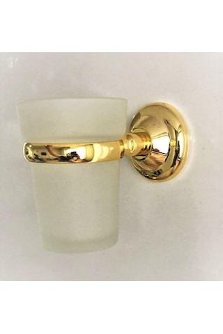 Lider Dicle Gold Banyo Aksesuarı.Sarı Altın Renk Diş Fırçalık Çok Renkli